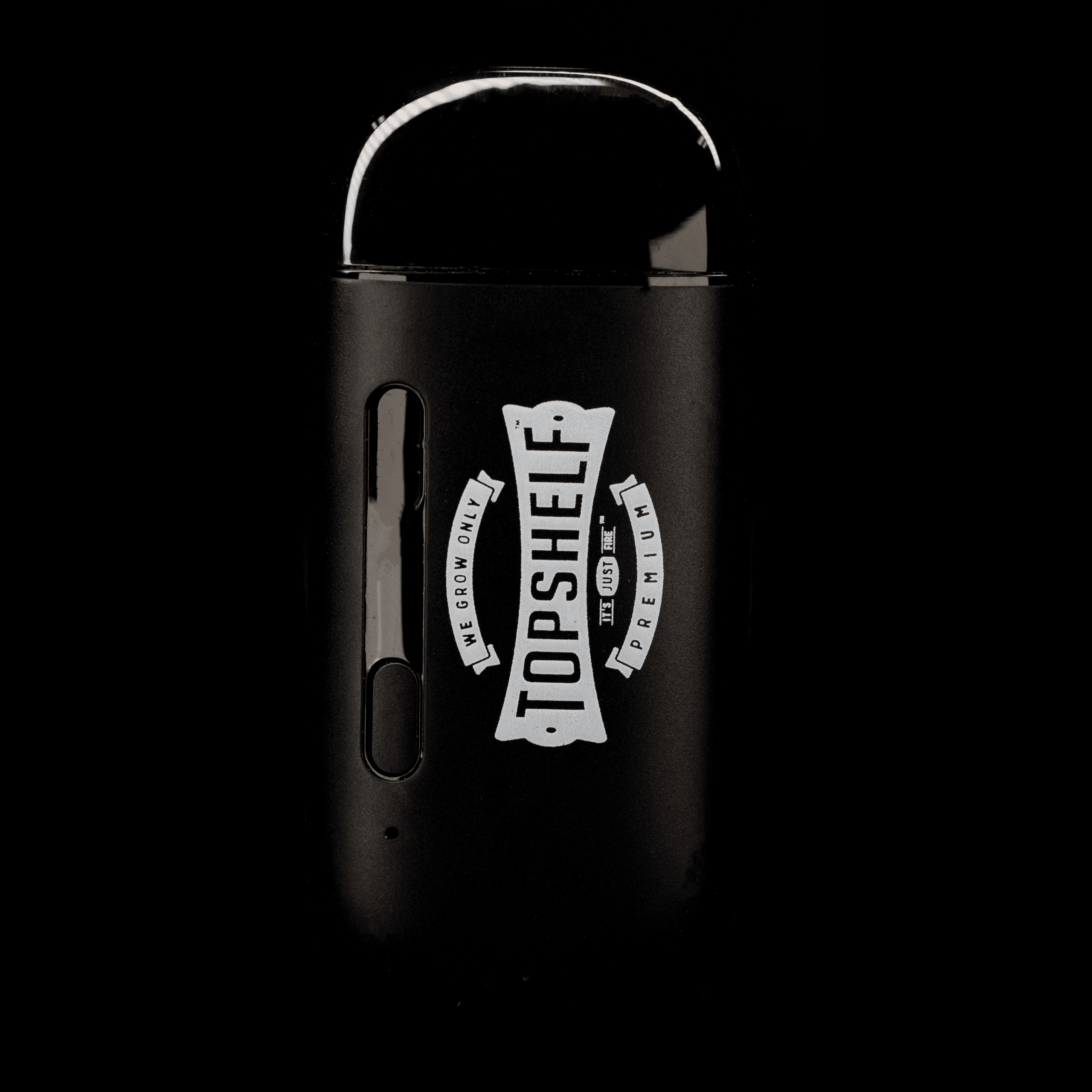 Black TopshelfNC E-JOINT™ vape device with logo on a dark background.